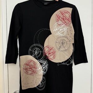 ASOS Monki Black Midi Dress with Abstract Print Design XS